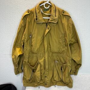 Vintage Cosa Habor Mens 2XL XXL Olive Green Utility Field Outdoor Full Zip 90s